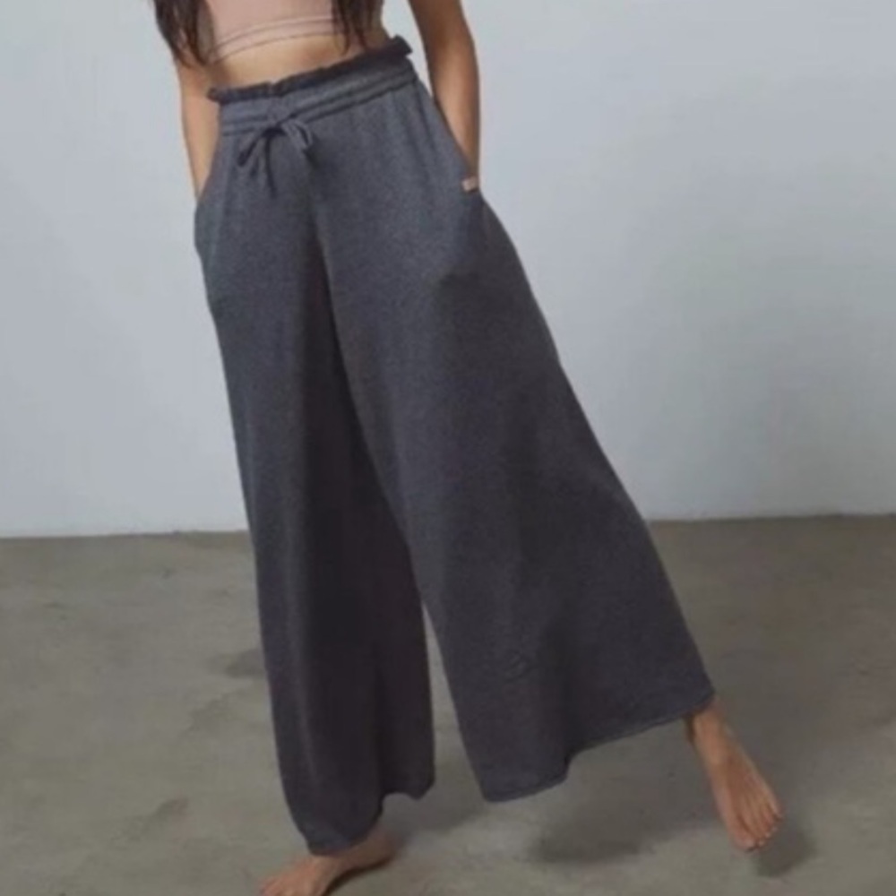 lunya Wide Leg Lounge Pants in Charcoal Gray